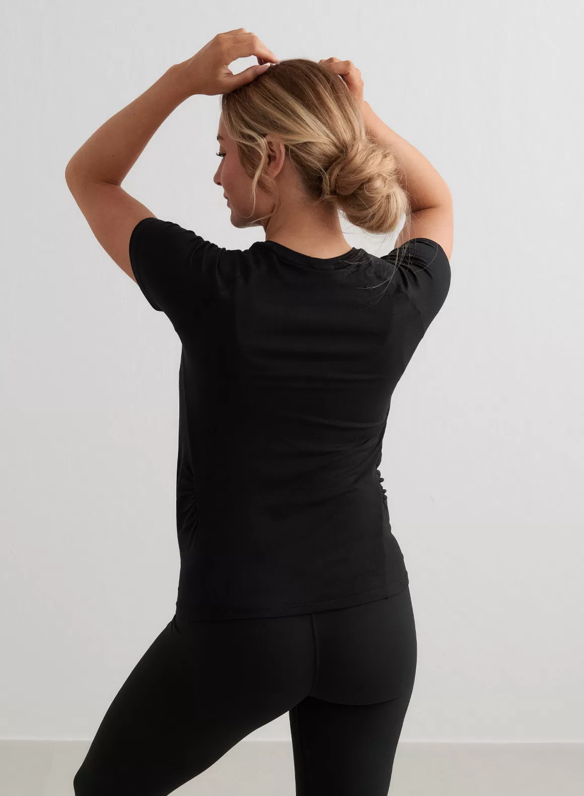 Black Soft Basic Maternity Short Sleeve