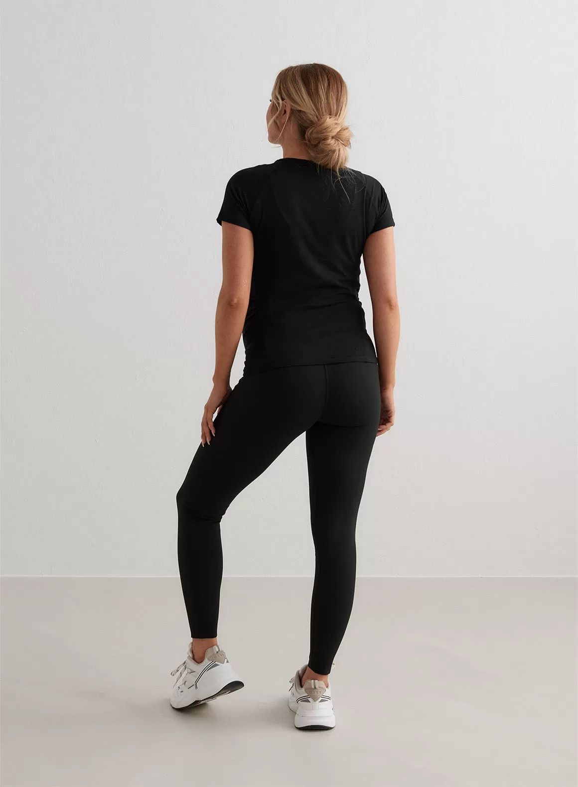 Black Soft Basic Maternity Short Sleeve