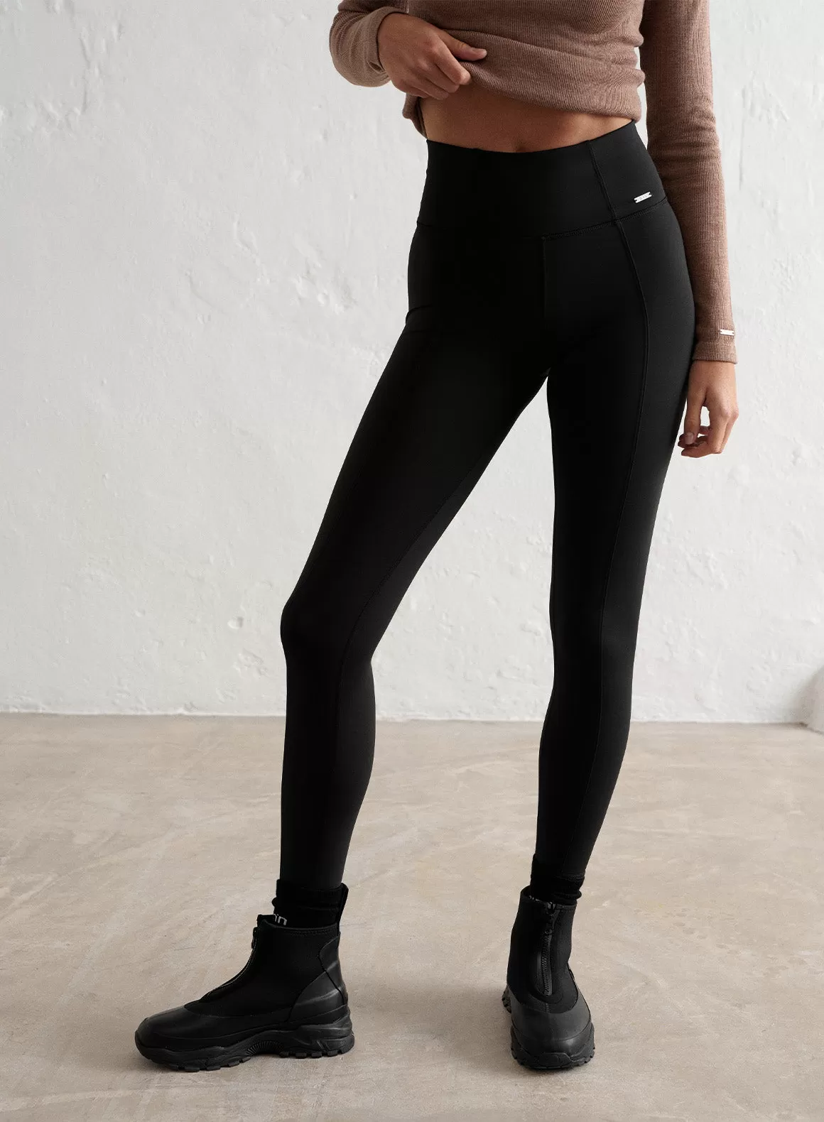 Black Warming Pintuck Tights