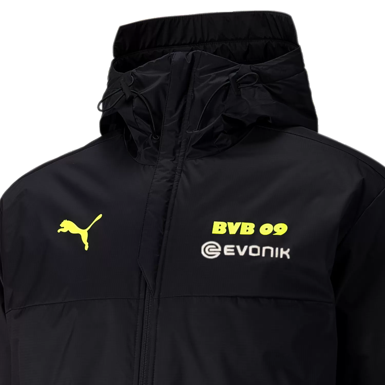 Borussia Dortmund soccer bench padded jacket 2022 black - Puma