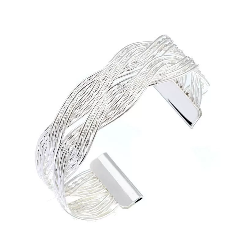 Braided Metal Wire Cuff Bracelet