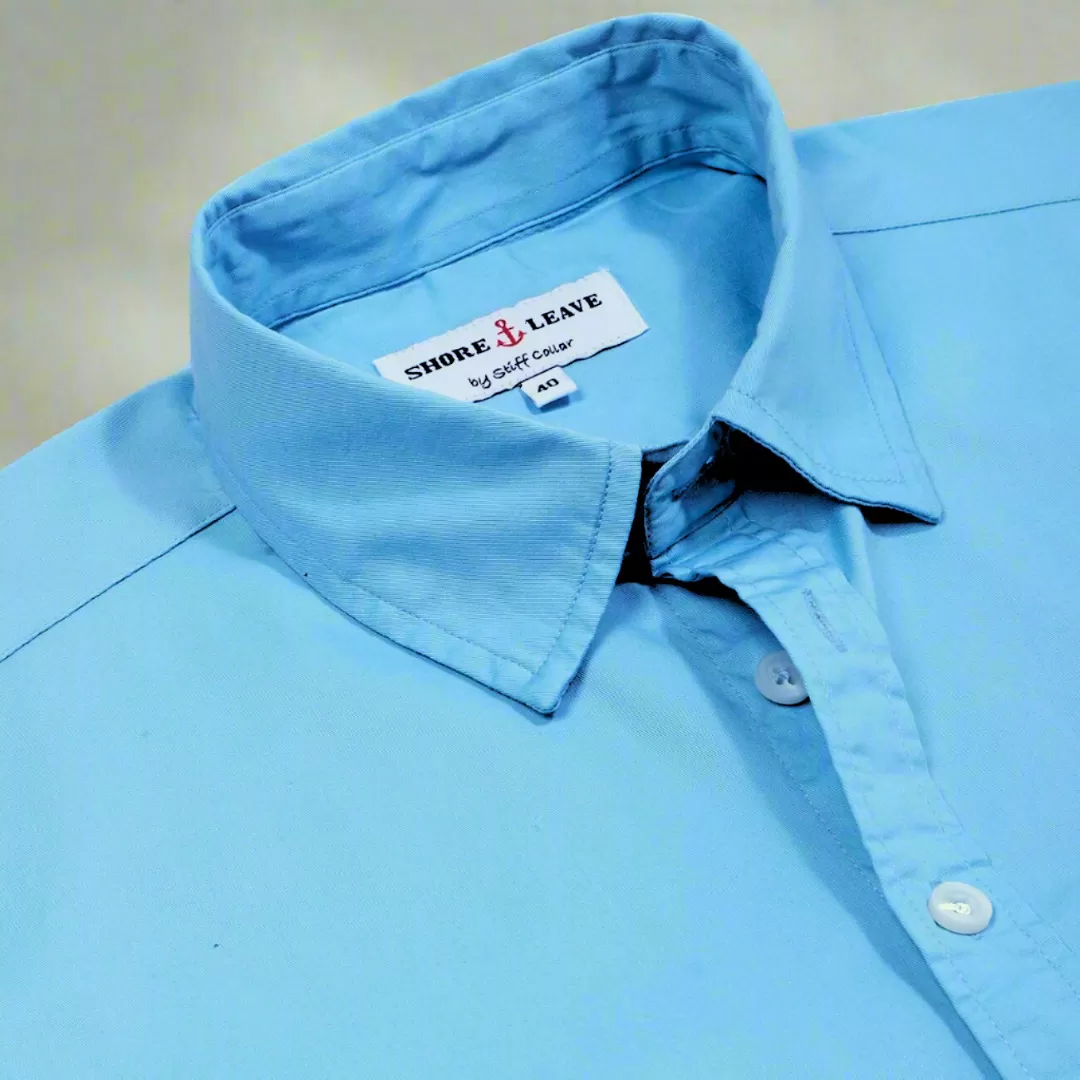 Breeze Blue Twill Enzyme Washed Texas Shirt