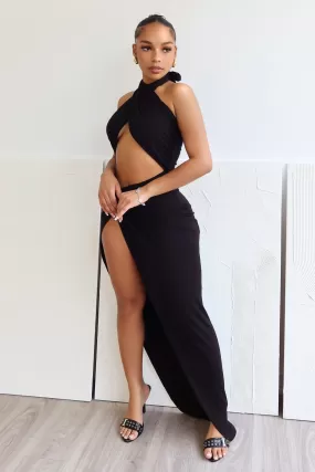 Cher Halter Slit Dress