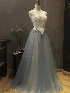 Chic Tulle Prom Dress Vintage Cheap Plus Size Long Prom Dress #ER281