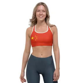 China Sports Bra Printed With China Flag Colors