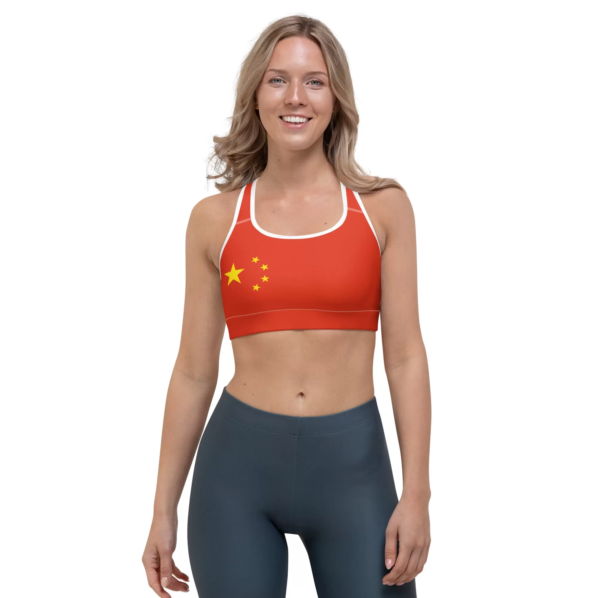 China Sports Bra Printed With China Flag Colors