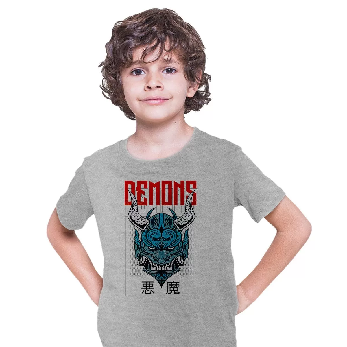 Chinese demon Street Festive Scary Art T-shirt for Kids