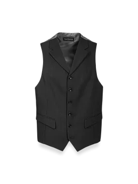 Classic Fit Essential Wool Suit Vest - Black