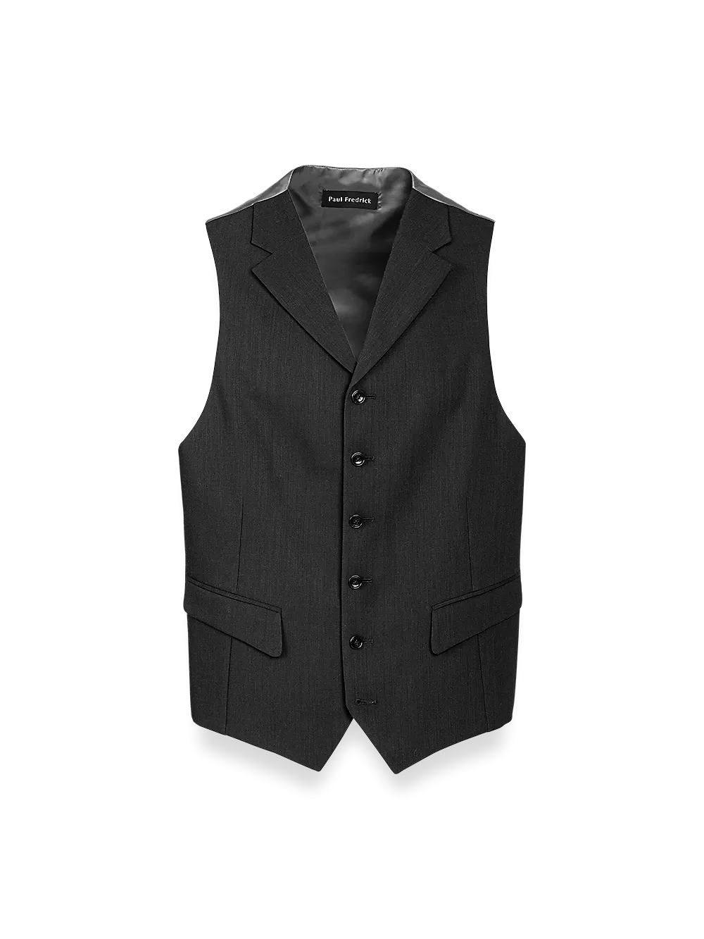 Classic Fit Essential Wool Suit Vest - Black