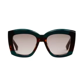 Coltrane | Sunglasses - Dark Sea Green w. Tort Centre / Brown Lens