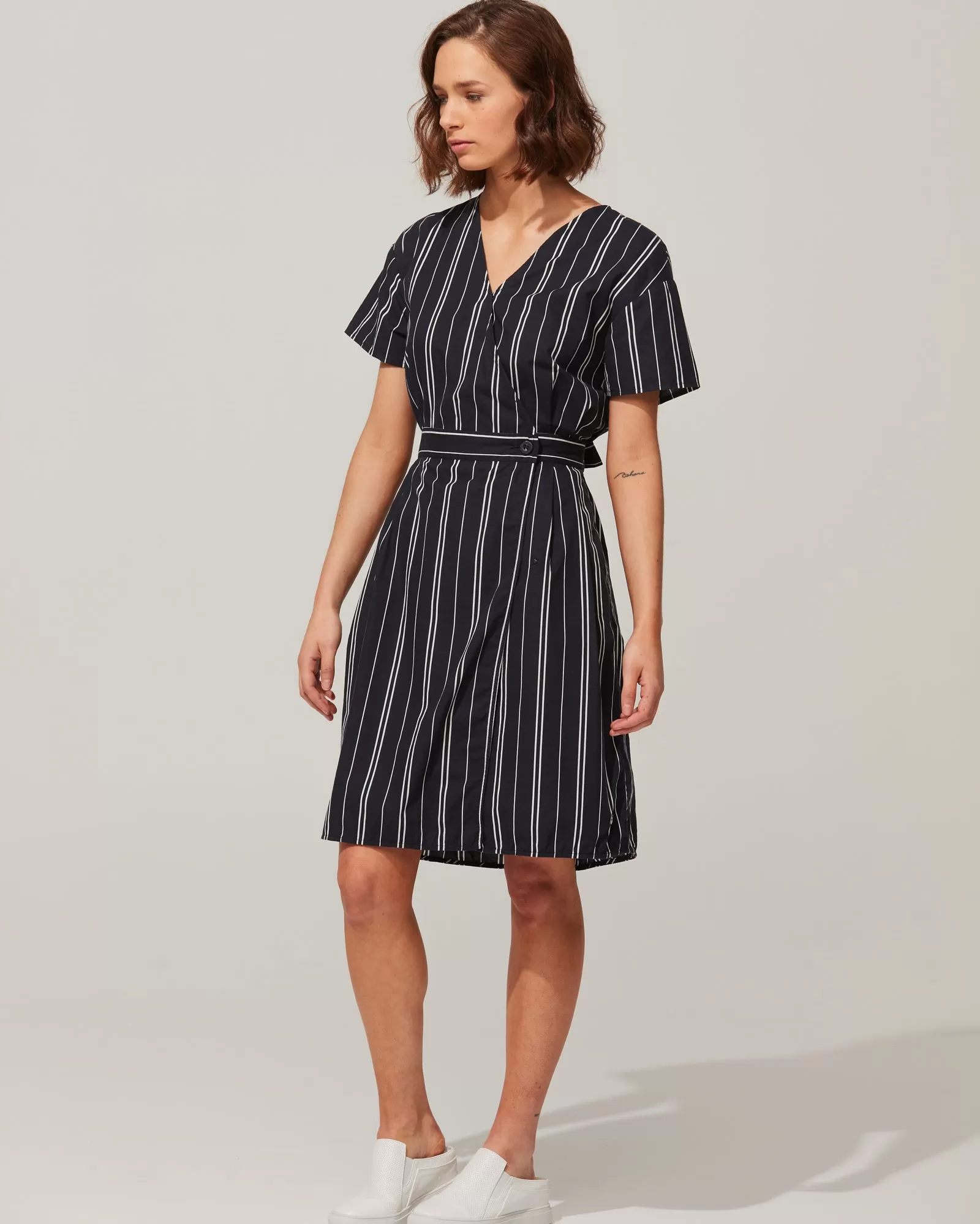 COTTON KIMONO WRAP  DRESS