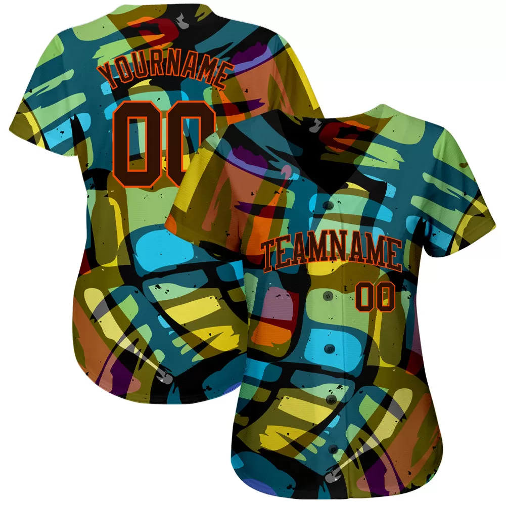 Custom 3D Pattern Design Abstract Graffiti Authentic Baseball Jersey