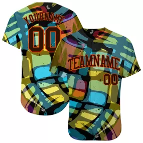 Custom 3D Pattern Design Abstract Graffiti Authentic Baseball Jersey