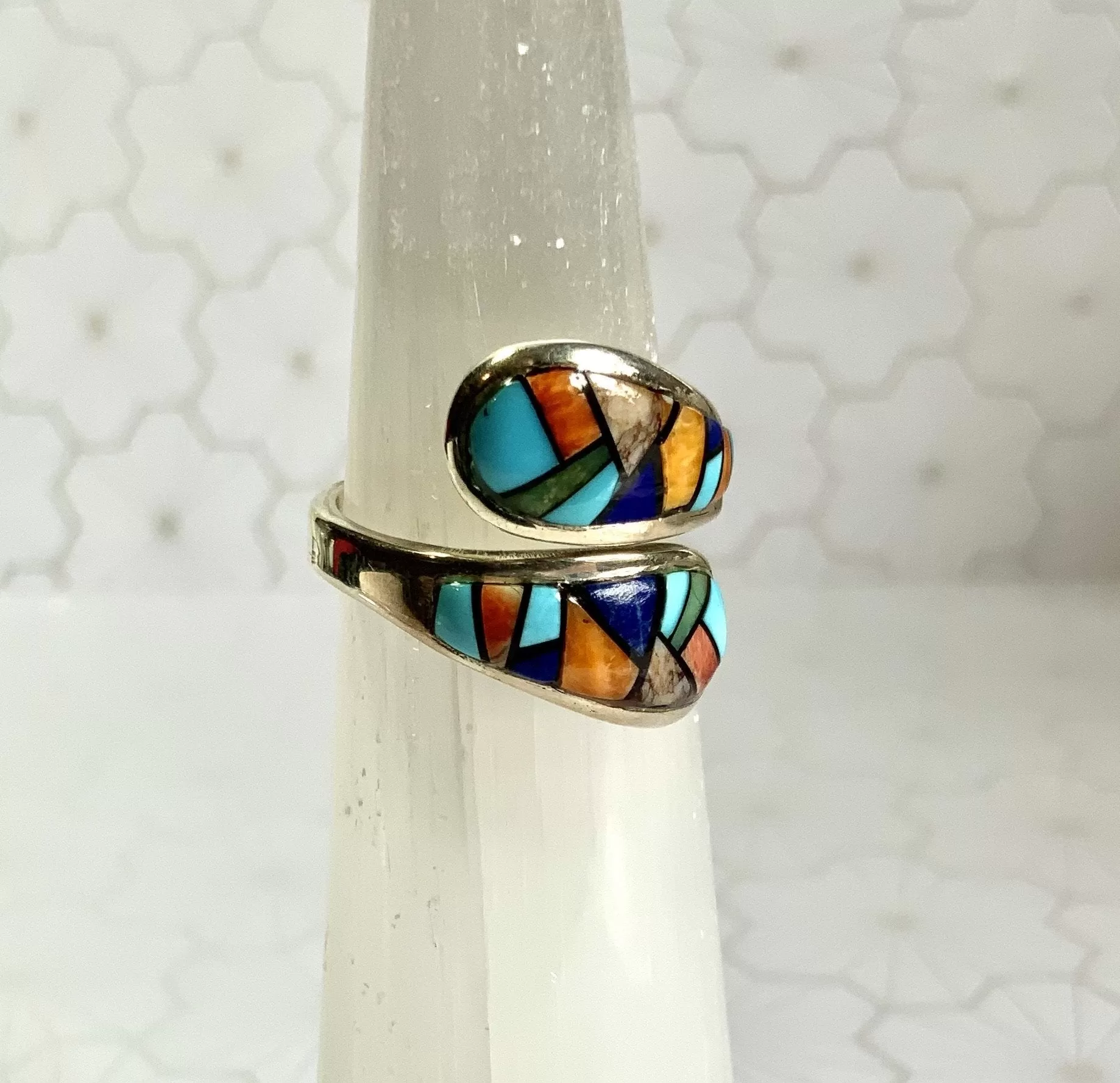 Desert Flowers Turquoise Inlay Ring