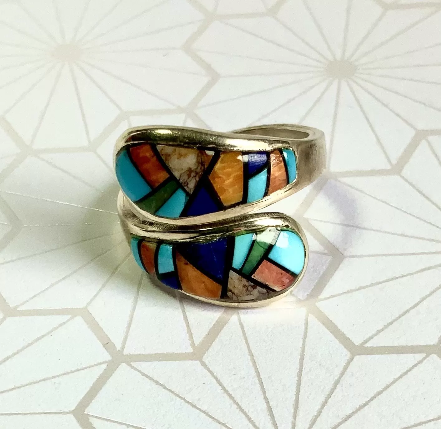 Desert Flowers Turquoise Inlay Ring