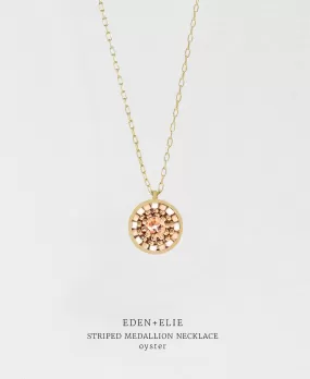 EDEN   ELIE Striped Medallion necklace - Oyster