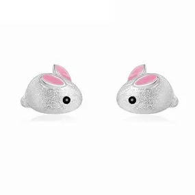 Elegant Pure S925 Silver Bunny Earrings