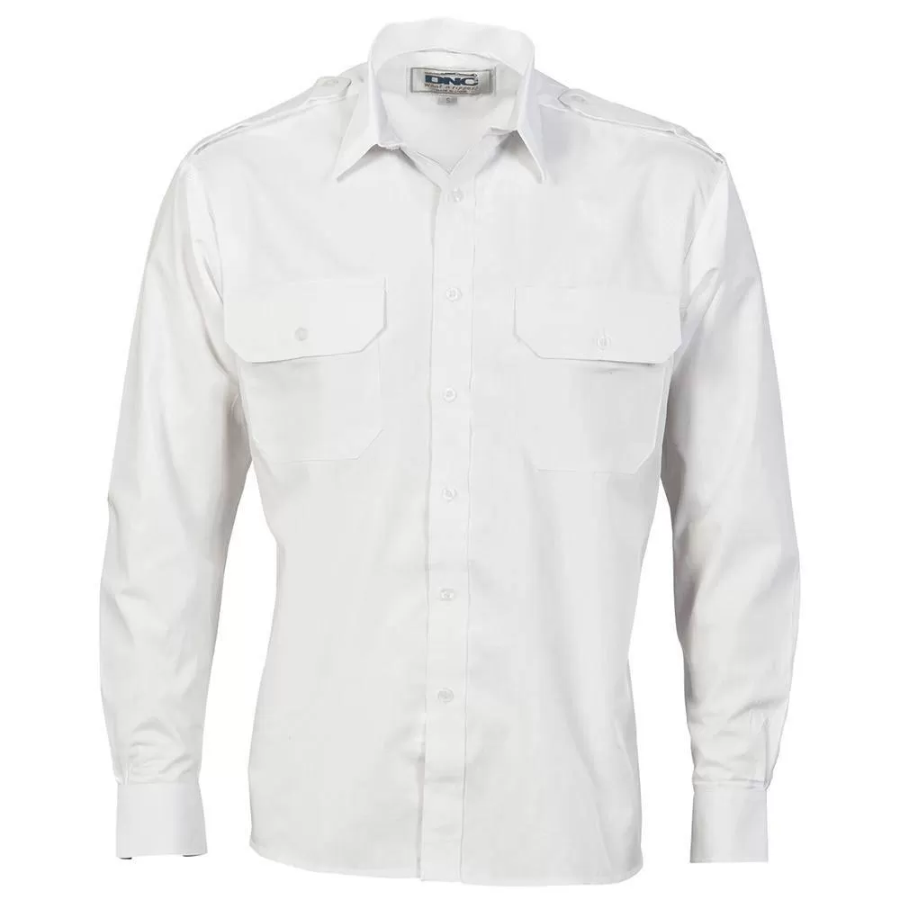 Epaulette Long Sleeve Work Shirt