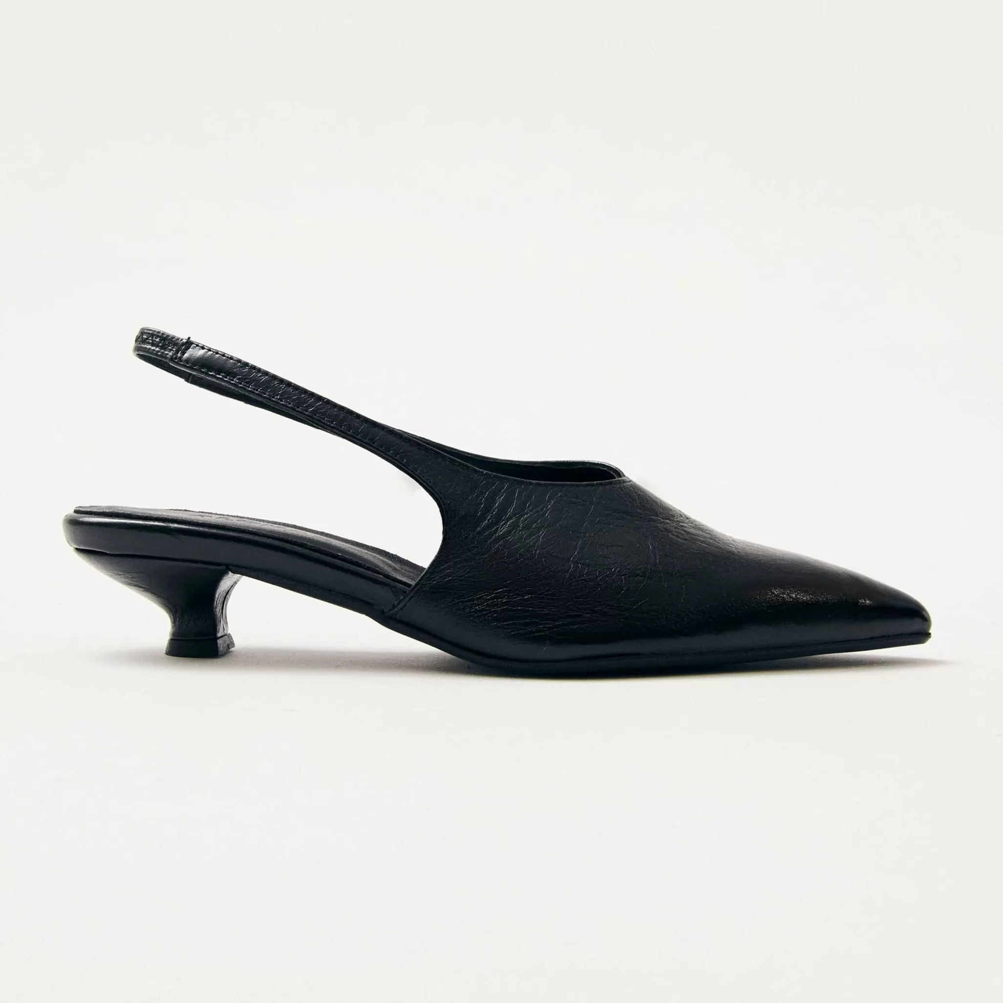 Eros Black Leather Pumps