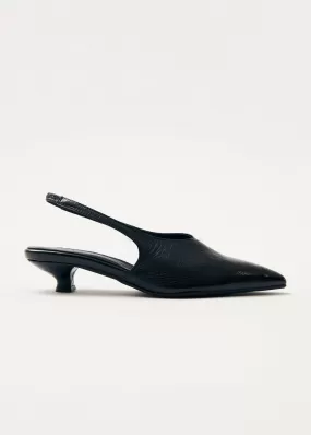 Eros Black Leather Pumps