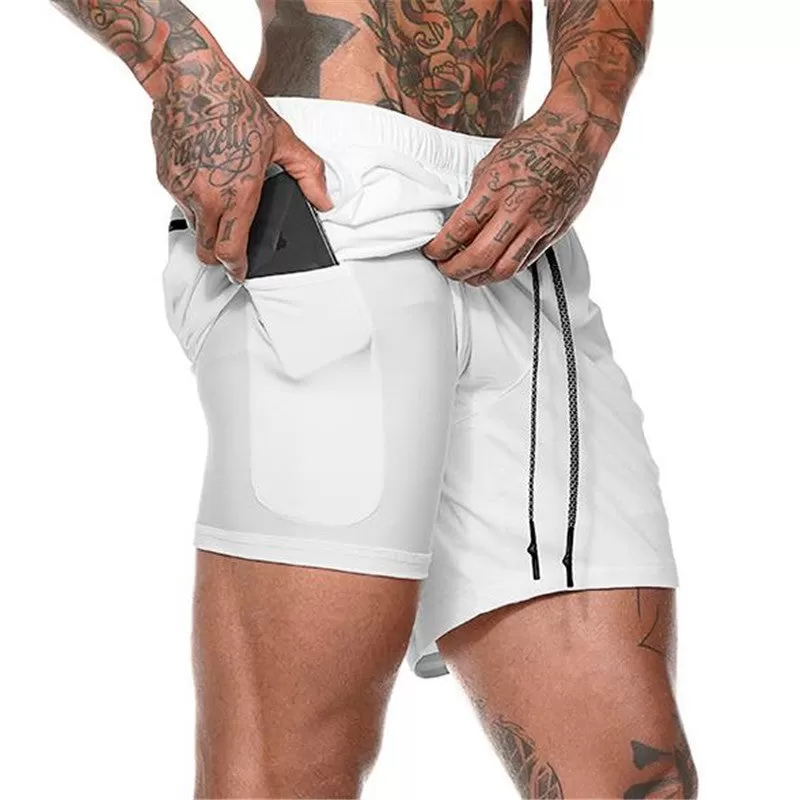 ESSENTIAL QUICKDRY POCKET 2 IN 1 8'' RUNNING SHORTS