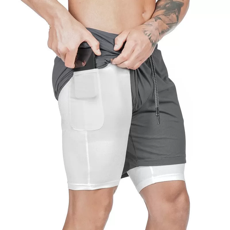 ESSENTIAL QUICKDRY POCKET 2 IN 1 8'' RUNNING SHORTS