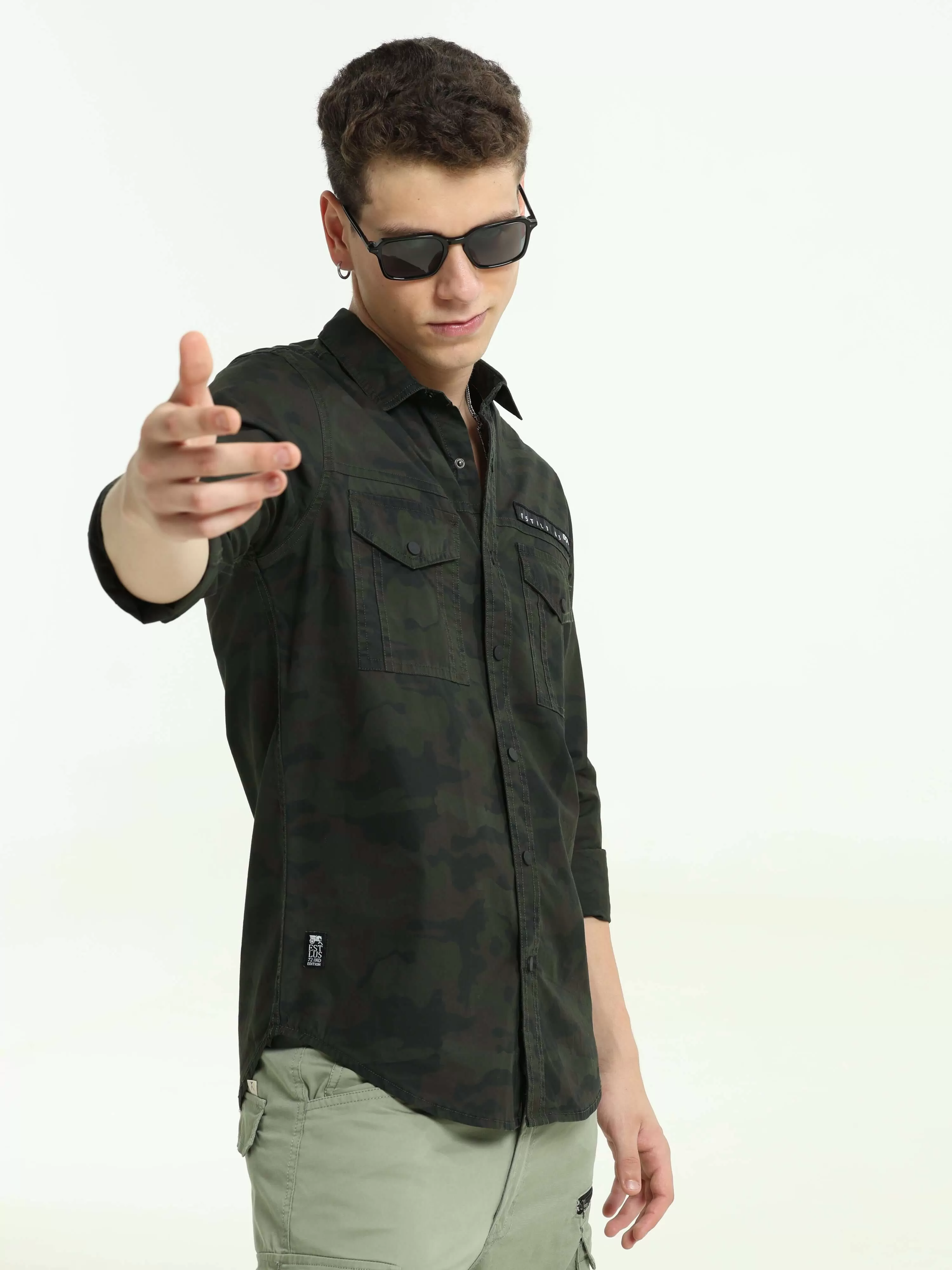 ETLS/72 Camo Cargo navy green shirt