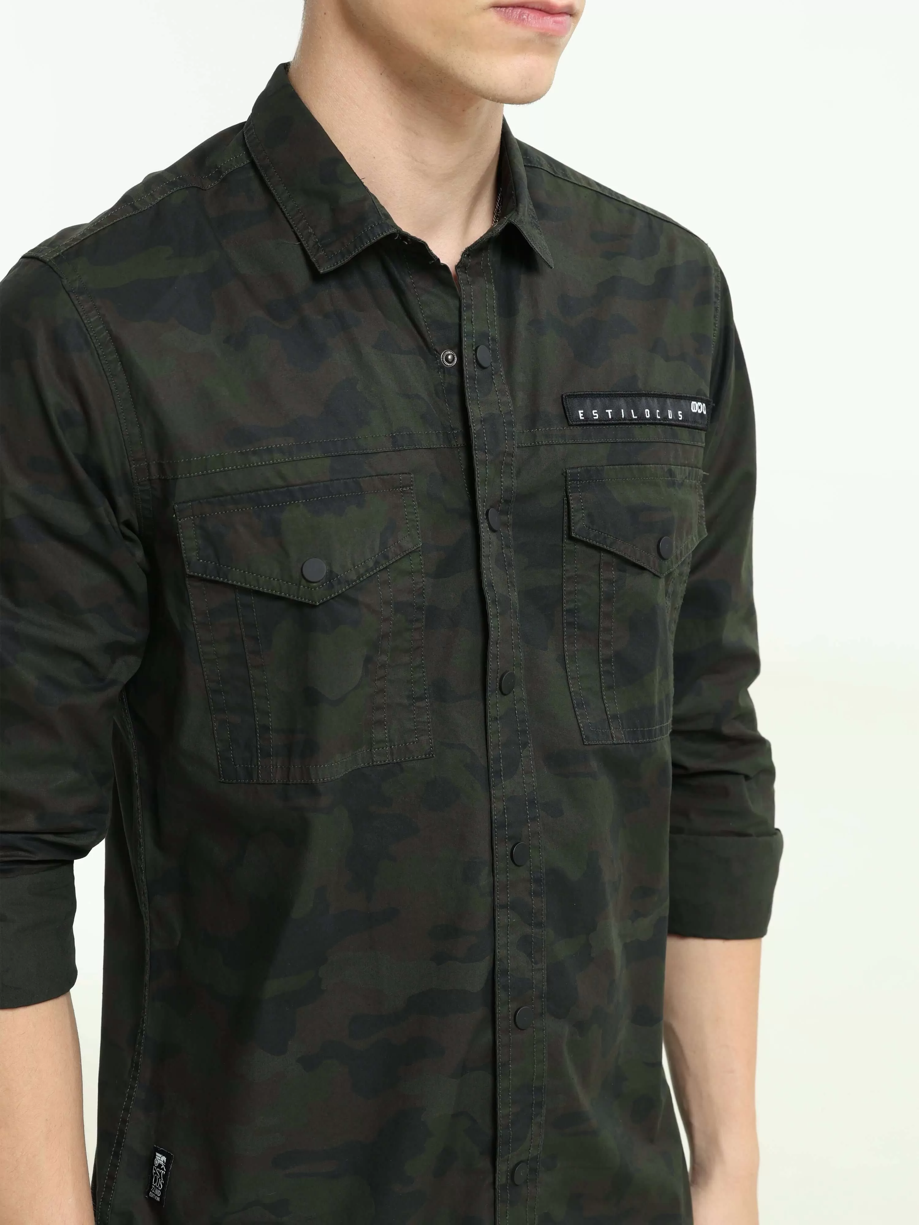 ETLS/72 Camo Cargo navy green shirt