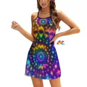 Exotic Neon Rave Dress