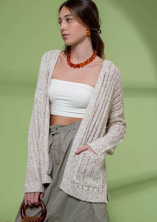 FINAL SALE - Together Again Natural Crochet Cardigan