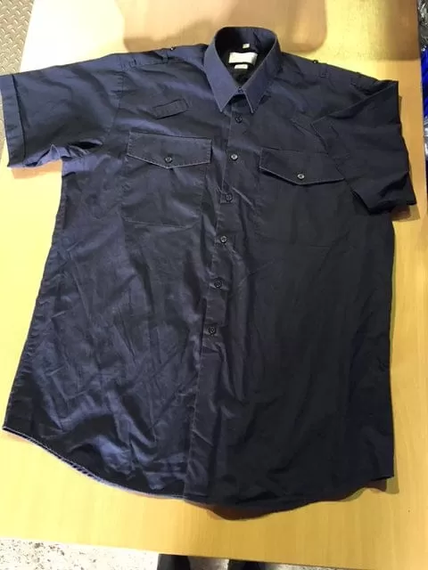 Fire Arms Navy Men’s Short Sleeve Shirt, epaulette loops (Used – Grade A)