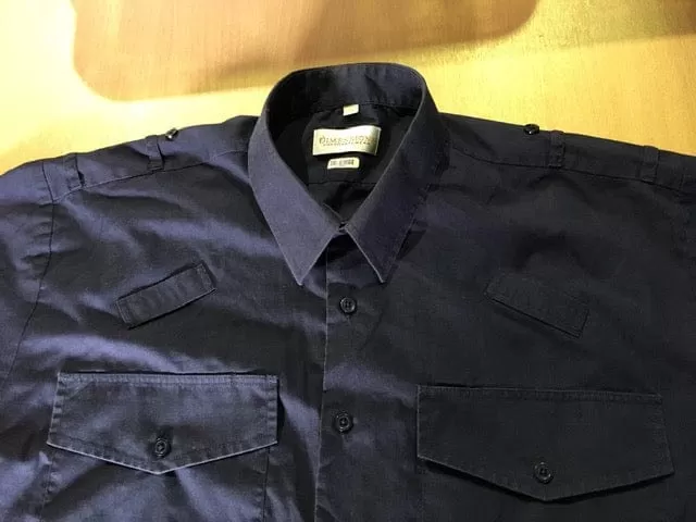 Fire Arms Navy Men’s Short Sleeve Shirt, epaulette loops (Used – Grade A)