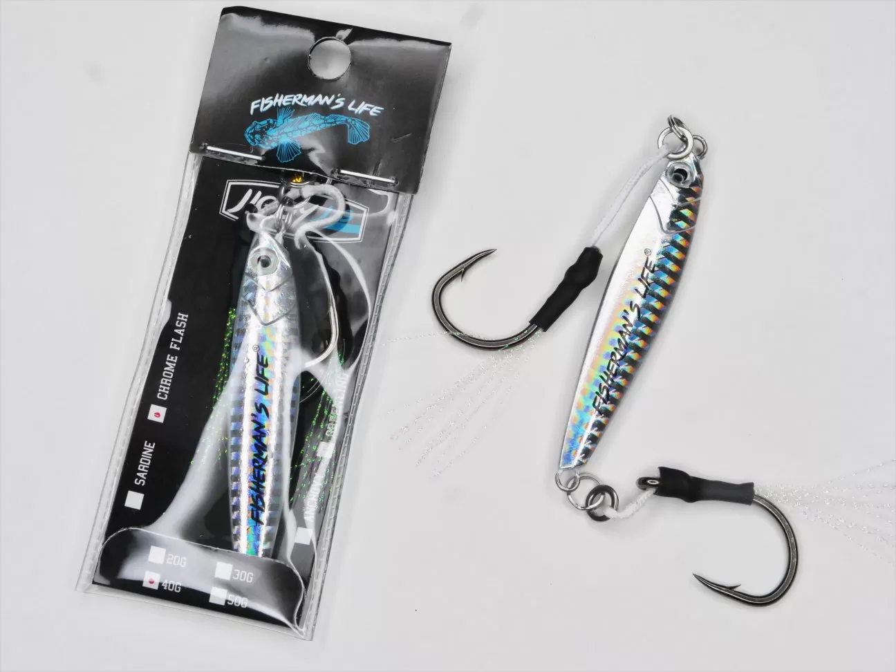 Fisherman's Life® Jiggy Jigs 20g, 30g, 40g 50g (Four Color Variations)