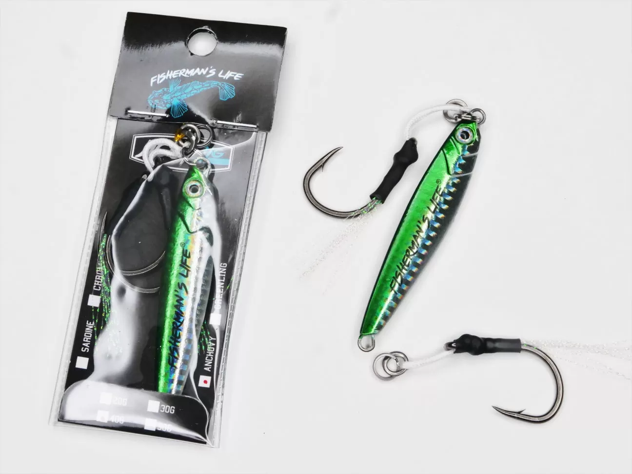 Fisherman's Life® Jiggy Jigs 20g, 30g, 40g 50g (Four Color Variations)