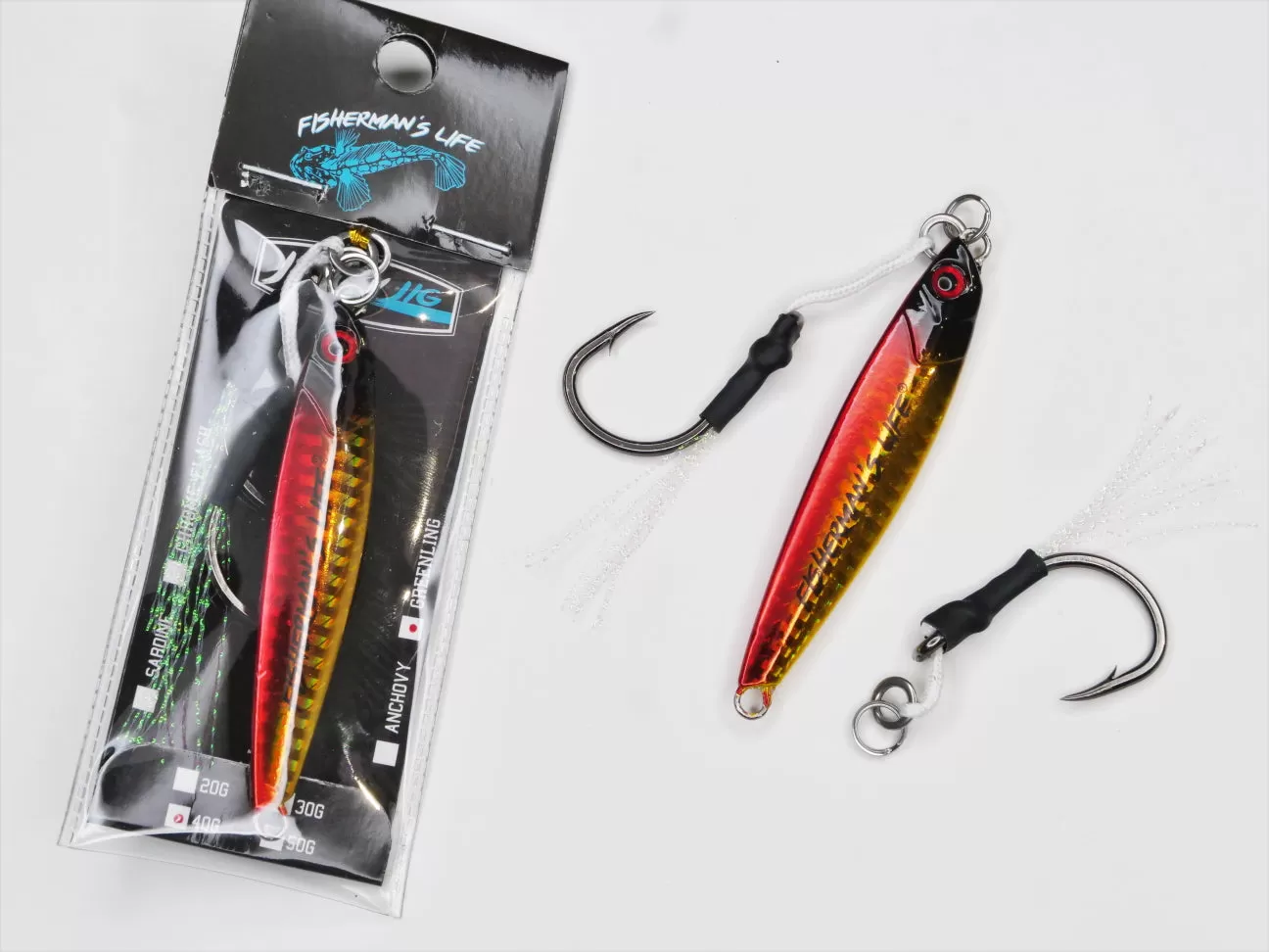 Fisherman's Life® Jiggy Jigs 20g, 30g, 40g 50g (Four Color Variations)