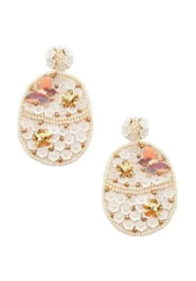 Floral Beaded Drop Earring