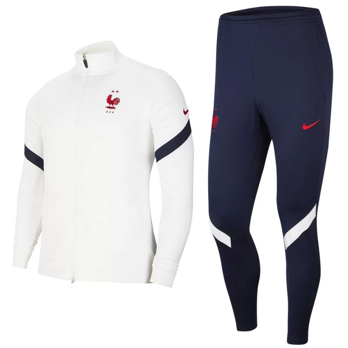 France training presentation Soccer tracksuit 2020/21 white/navy - Nike