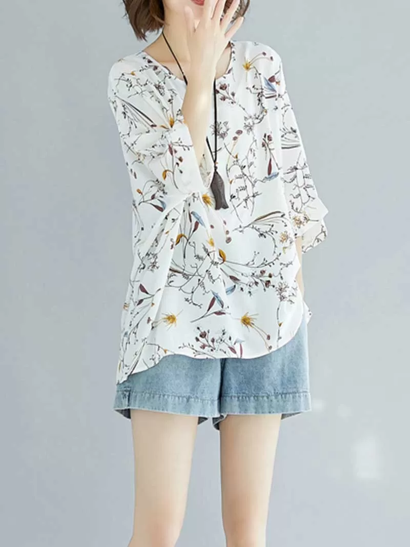 Game of Love Printed Floral Shirt Top