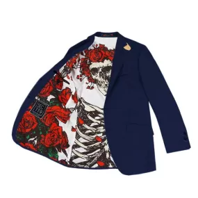 Grateful Dead Navy Birds Eye Bertha Lined Sports Coat