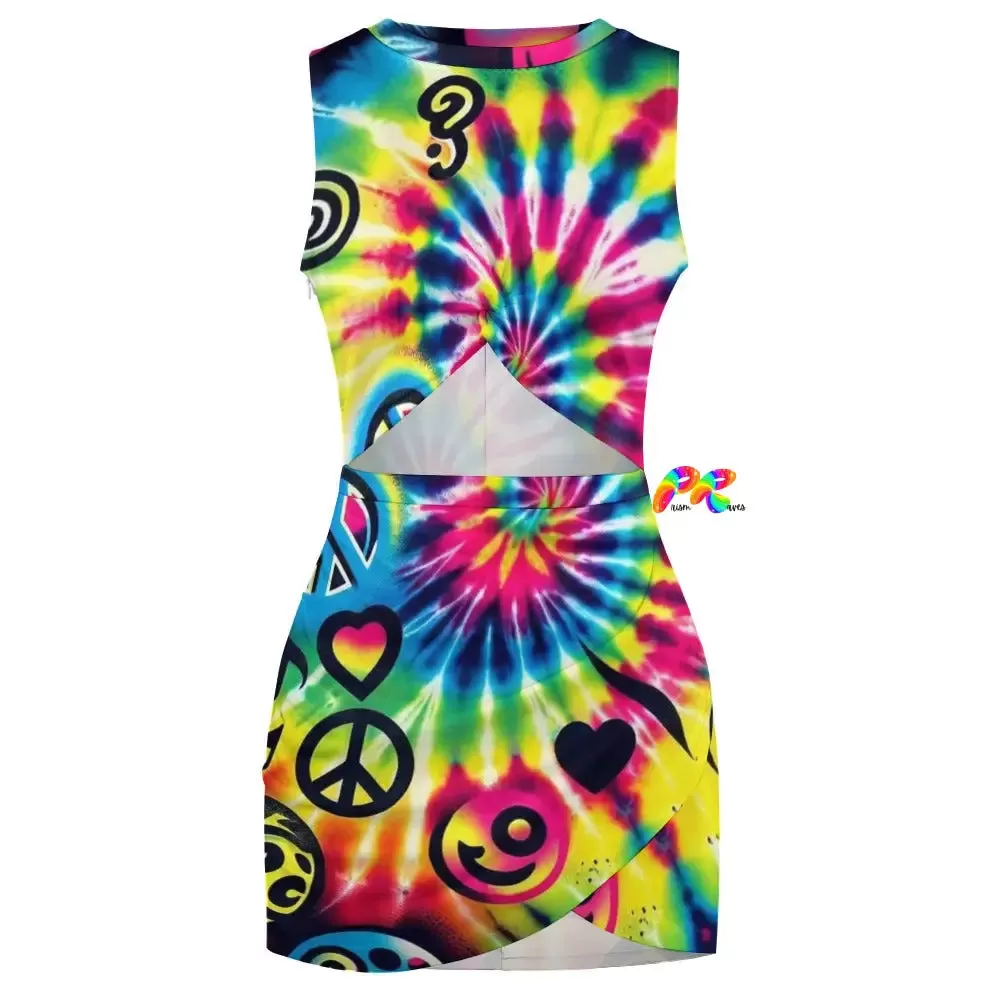 Happy Vibes Rave Cut-Out Dress