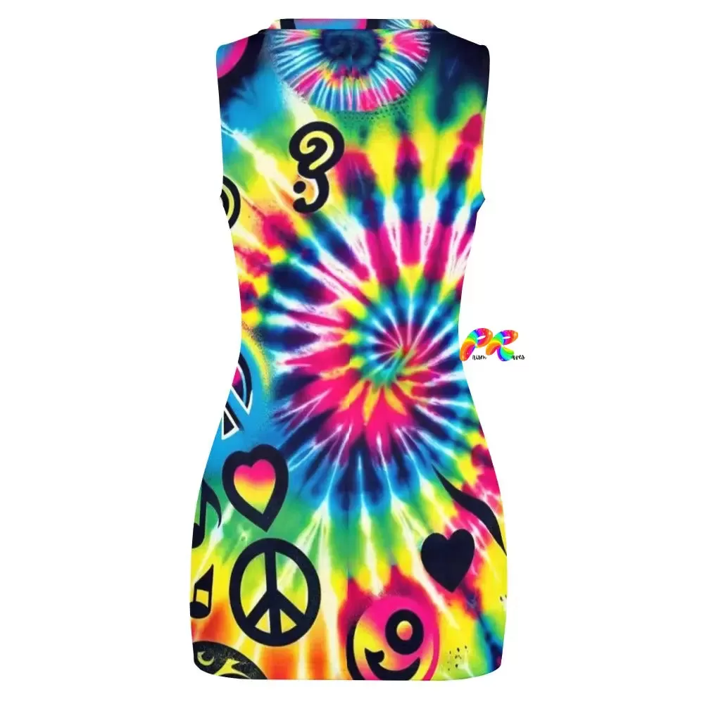 Happy Vibes Rave Cut-Out Dress