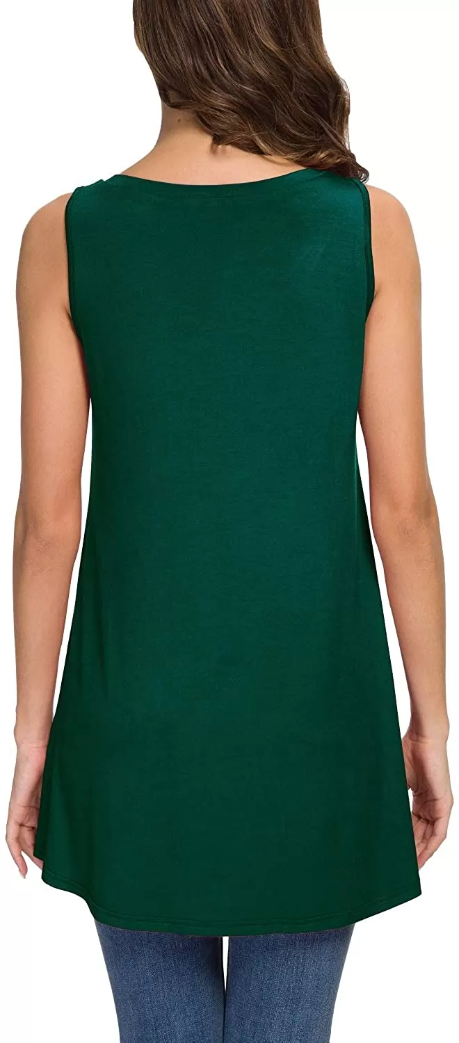 Haute Edition Women's V-Neck Tunic Length Long Tank