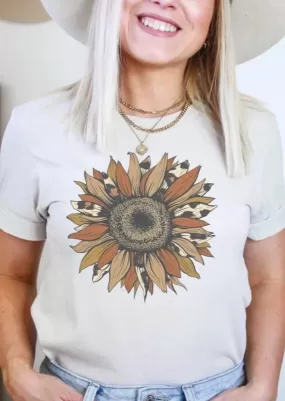 Heather Dust Leopard Sunflower Tee