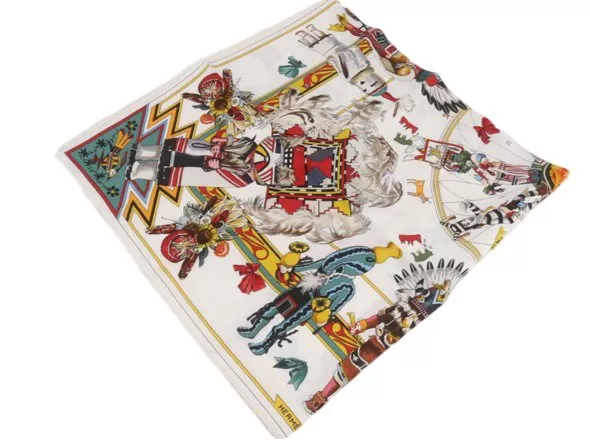 Hermes Carre 90 BY Kermit Oliver: Kachinas scarf