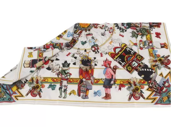 Hermes Carre 90 BY Kermit Oliver: Kachinas scarf