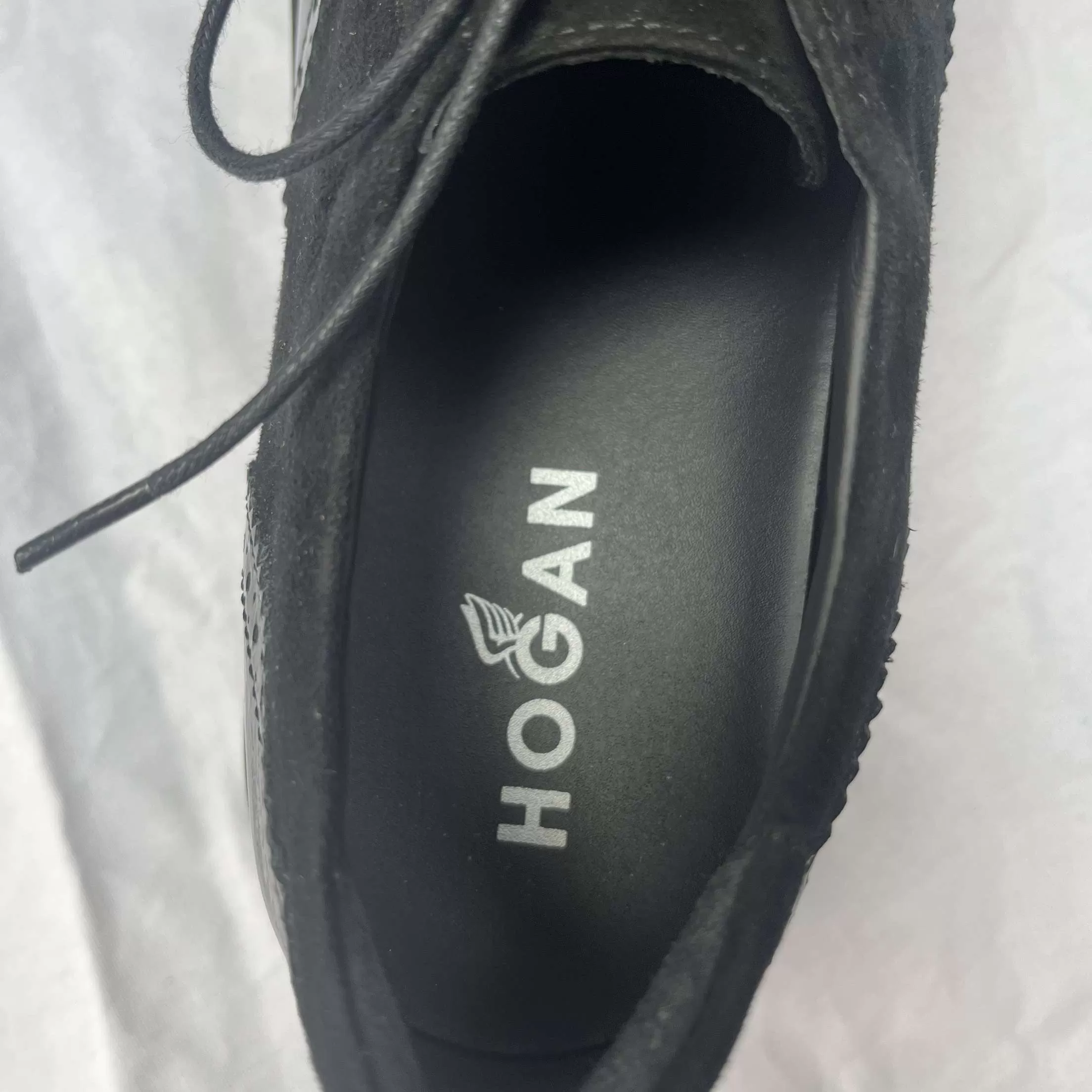 Hogan Black Patent & Suede Flatform Brogues 40