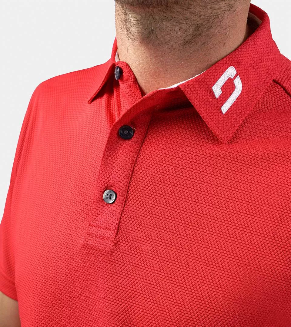 HONEYCOMB POLO - RED