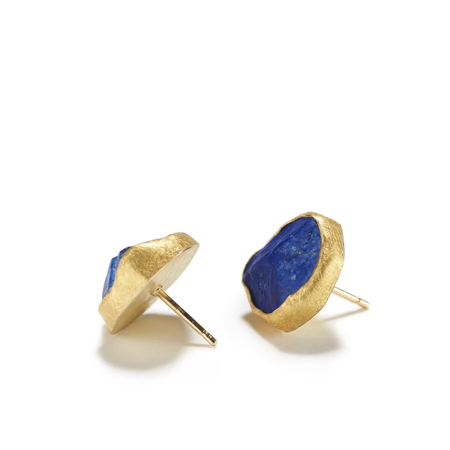 Irregular Lapis Stud Earrings