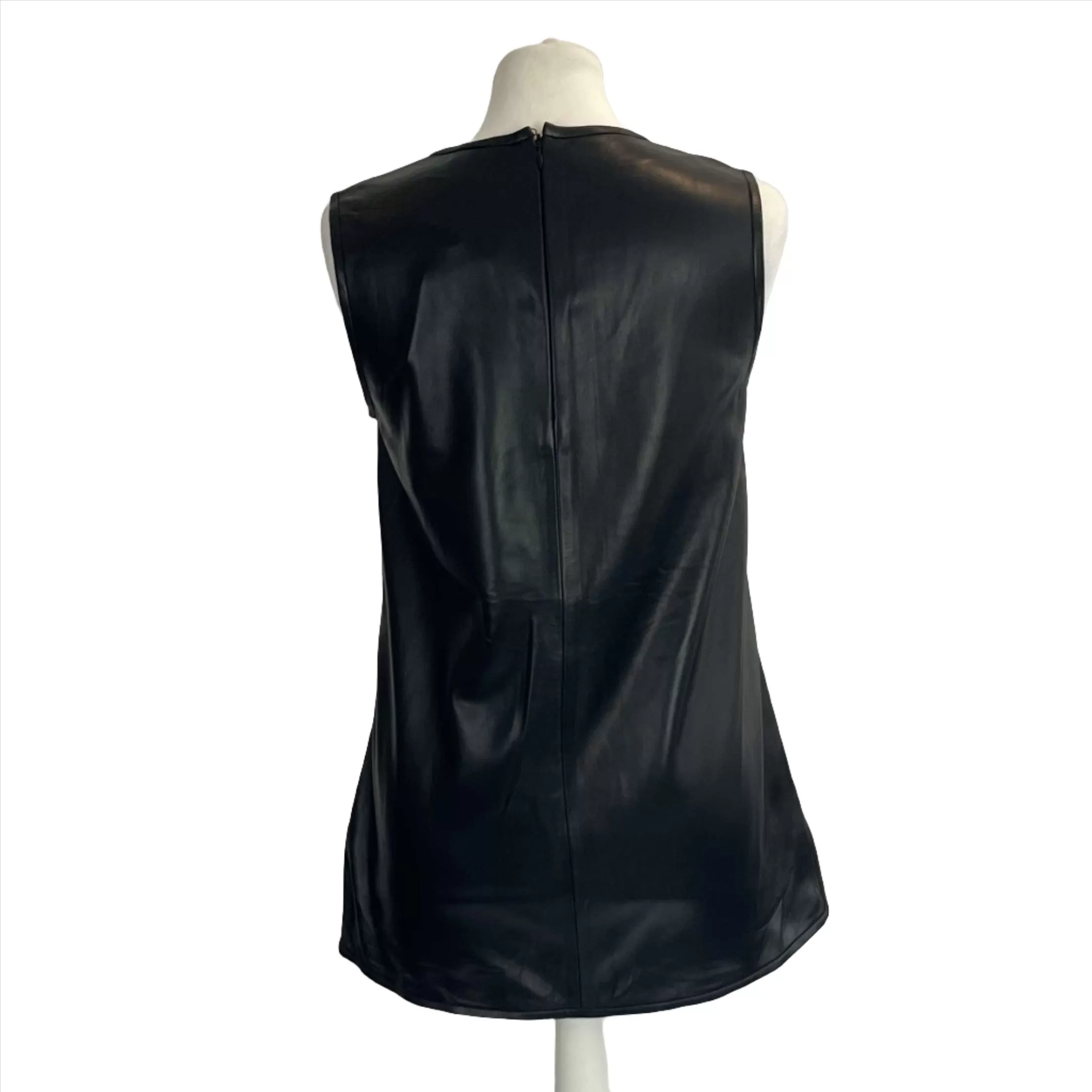 Joseph Brand New Black Nappa Leather Tunic Top S