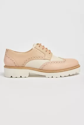 Ladies Lace Up Brogues Pod Leather Ladies Shoes Pink Kortney sale